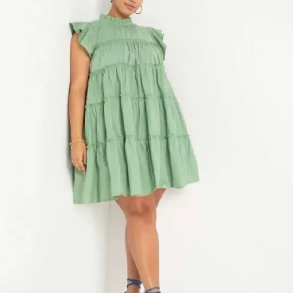light green babydoll dress Dream All Day Babydoll Dress In Green